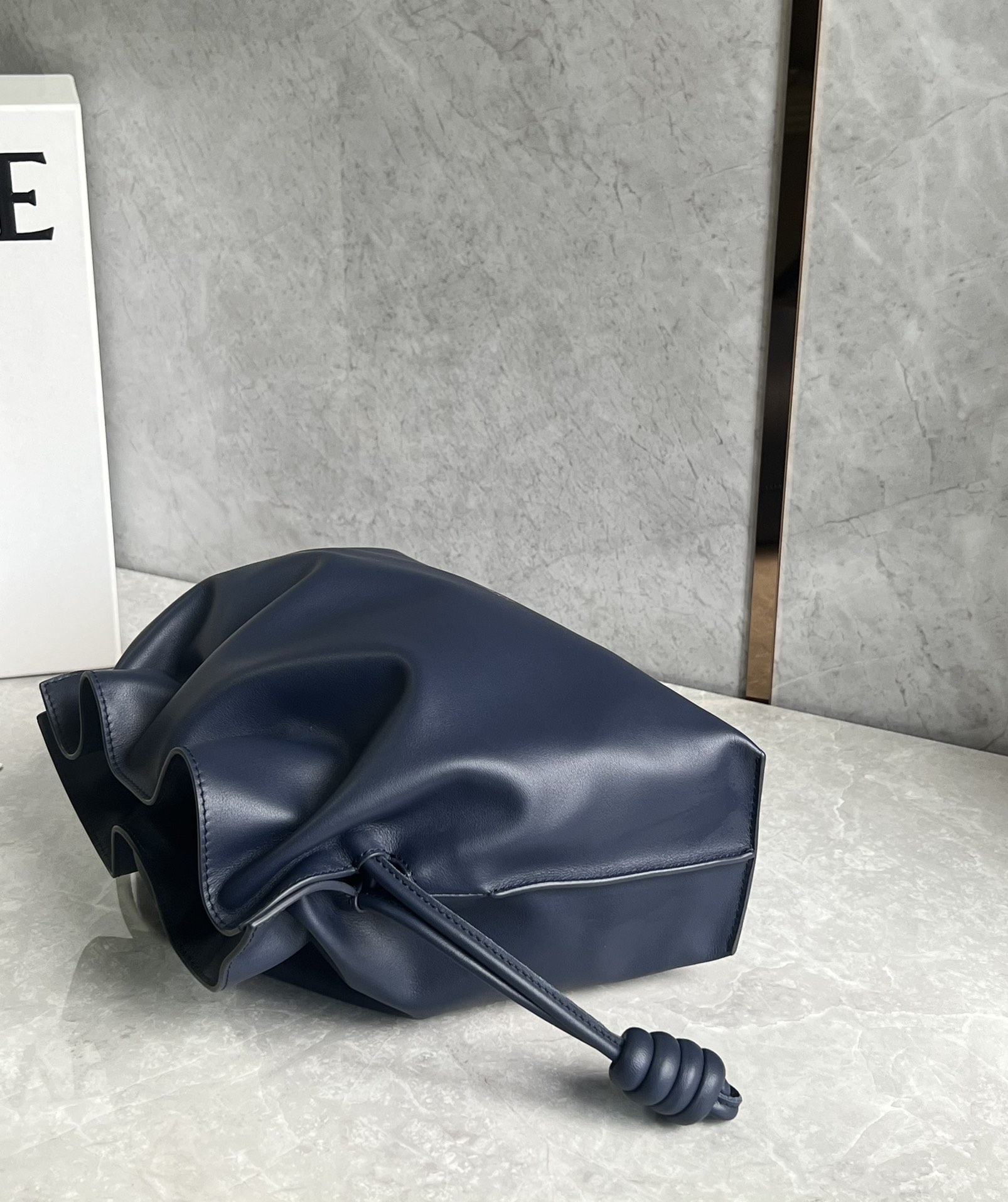 Loewe Medium Flamenco Clutch in Nappa Calfskin Abyss Blue